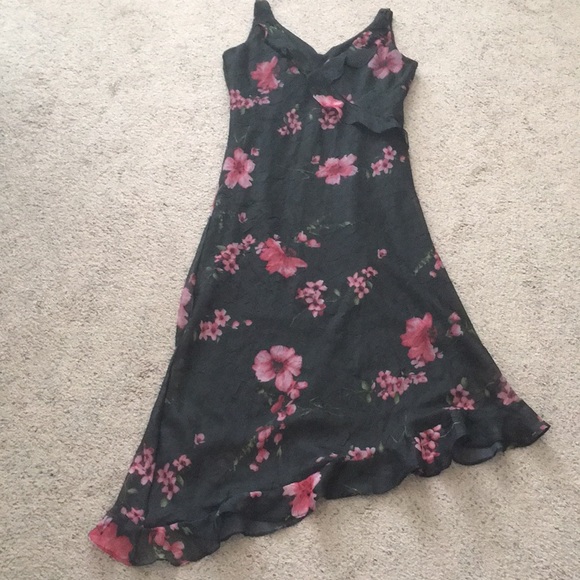 ZOEY BETH V-neck Sleeveless Dress Black Pink Floral Medium - Picture 3 of 10